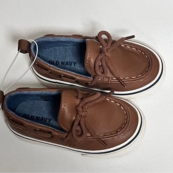 Old Navy Toddler Boy Brown Boat Shoes Sz 5 - Picture 1 of 12